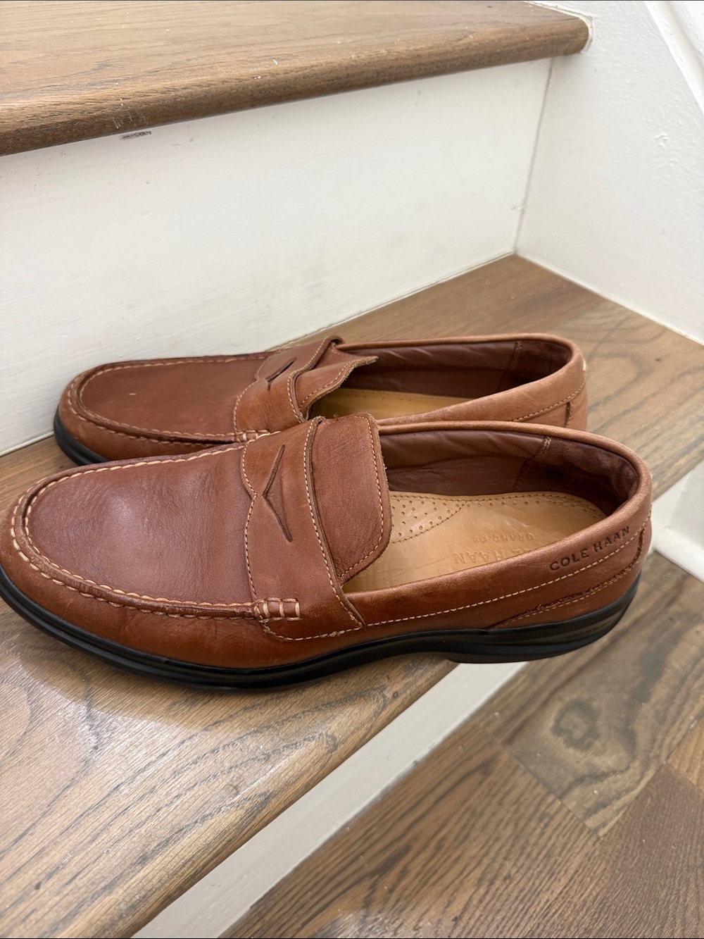 Cole Haan Chestnut Brown Leather Penny Loafers